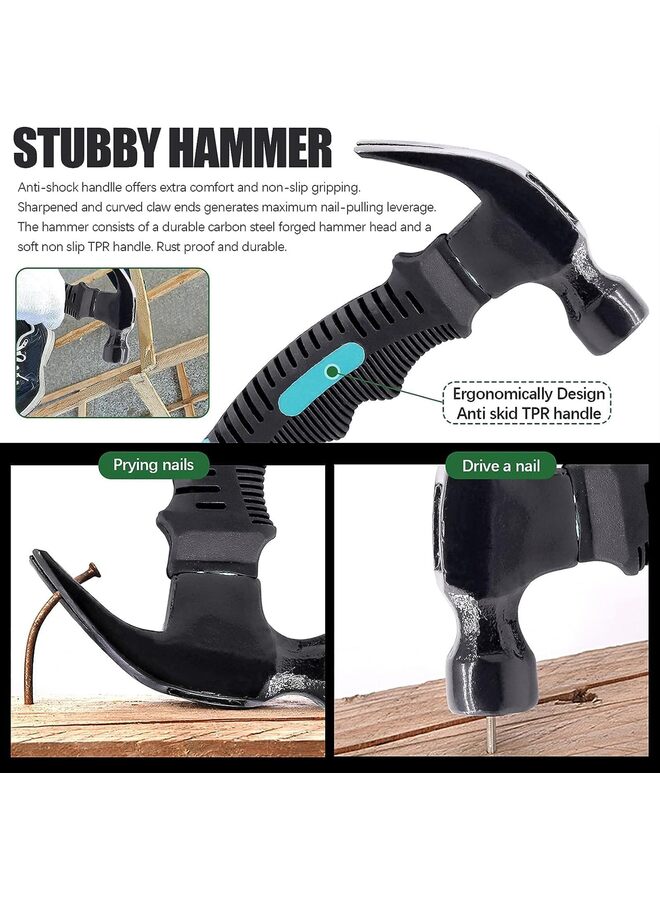 1000 Pcs Nail Assortment Kit & 8oz Claw Hammer, Heavy Duty Framing Hammer and 5 Sizes Galvanized Nails Set for Hanging Pictures, Finish Nails, Wall Mounting (Color : Blue) - Image 4