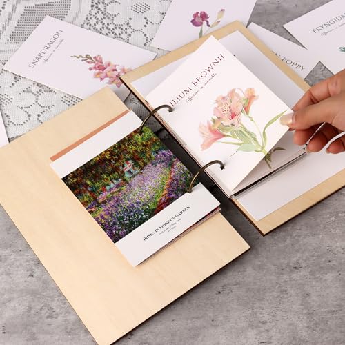 Giiffu Greeting Card Organizer – Wonderful Memories Wooden Floral Card Keeper & Album, Wood Book or Binder for Cards Keepsakes, Personalized Gift for Wedding, Birthday, Anniversaries, Holiday - Image 3