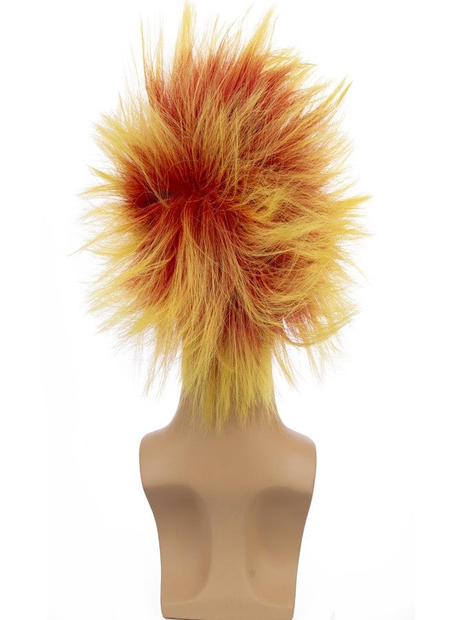 PATTNIUM Flame Fire Wig for Kids Children Flame Costume Wig Unisex Orange Crazy Spiky Synthetic Halloween Party Wigs - Image 4