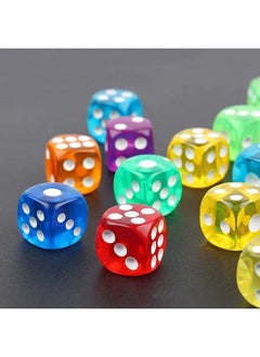 Luzen 50Pcs Colorful Transparent 6Sided 16Mm Game Dice Acrylic Rounded Corners Dice For Board Games Teaching Math Bar Ktv Party Favor Random Color  - Image 5