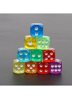 Luzen 50Pcs Colorful Transparent 6Sided 16Mm Game Dice Acrylic Rounded Corners Dice For Board Games Teaching Math Bar Ktv Party Favor Random Color  - Image 4