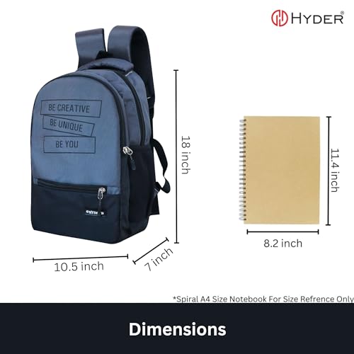 HYDER Be Unique 25L Multipurpose Backpack For Men,Women, Boys And Girls Bags for College, School, Travel, Office and Daily Use - Durable, Comfortable, and Stylish Bag/Backpacks (Grey) - Image 2