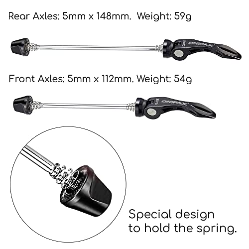 ONIPAX MTB ROAD QUICK RELEASE SKEWERS RED/BLACK (BLACK) - Image 3