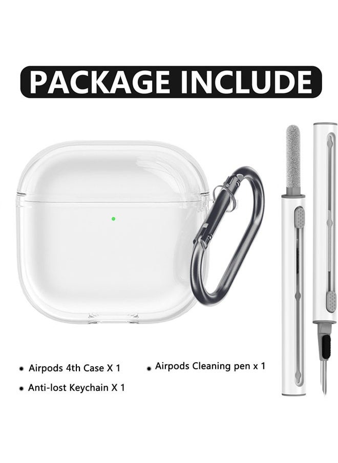 SJet - Soft TPU Protective Case Cover for AirPods 4 with Cleaner Kit and Keychain(Clear) - Image 1