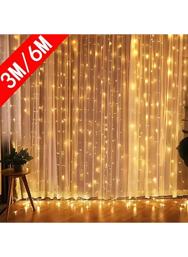 Warm White 300 LED Curtain Fairy String Lights 8 Modes 9.84ft For Home Party Holiday - Image 5