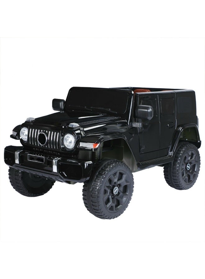 12V Electric Kids Ride-On Car with Remote Control and Bluetooth, Realistic Design, Remote Control and LED Lights - Black - Image 2