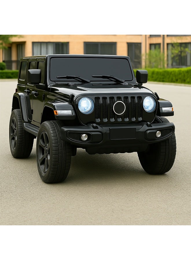 12V Electric Kids Ride-On Car with Remote Control and Bluetooth, Realistic Design, Remote Control and LED Lights - Black - Image 3