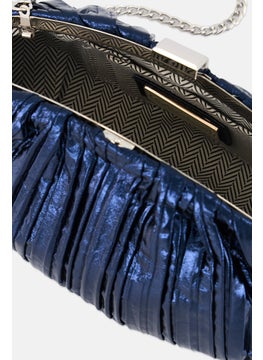 Moda Luxe Women Textured Cross Body Bag 33 L x 17 H x 1 W cm, Navy  - Image 3
