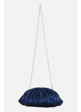 Moda Luxe Women Textured Cross Body Bag 33 L x 17 H x 1 W cm, Navy  - Image 1