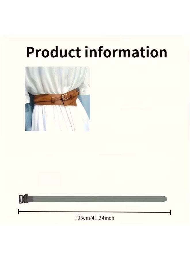 Goolsky 1pc Women'S Wide Waist Belt - Elegant Golden-Tone Buckle, Synthetic Faux Leather Corset Belt for Dresses, Parties, Weddings, Everyday & Formal Events - Adjustable Fit, Durable & Easy-Clean Women'S Fashion Accessory, Party Accessory, Sophisticated Style, Metallic Finish, Evening Wear, Stylish Accessory, Highquality Material, Office Wear - Image 5