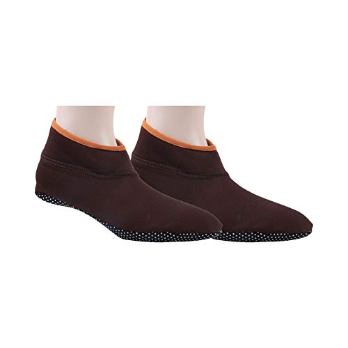 Footmate Cotton Blend (Set Of 2 Pairs Unisex Diabetic Anti-Skid Slipper Socks|Silicone Grip In Bottom|Ideal For Diabetic Men&Women- Regular Socks For Office And Home - (Brown Color) (Large Size) - Image 4