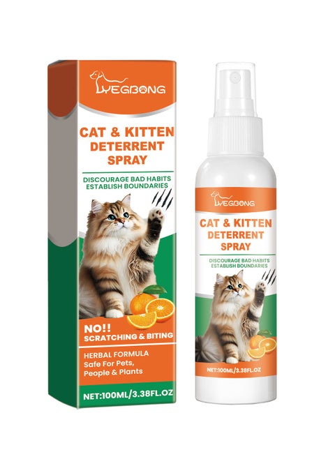 100ml -Cat Keep Off，Cat Scratch Deterrent Sprayfor Furniture，Cat Scratching Training Spray，Stop Cats Scratching Furniture，Cat Anti Scratch Spray，Keep Cats Away from Spray