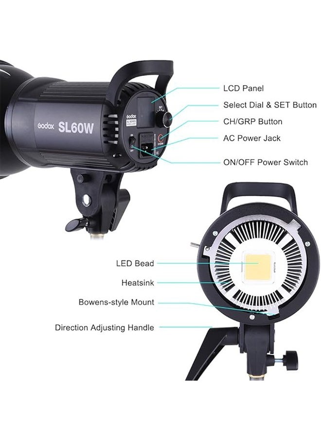 Godox - Godox SL-60W Wireless Control Continuous on Photography Studio Light - Image 1