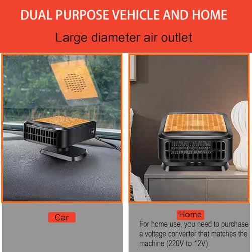QEPJO Car Heater for Vehicle,12V Car Heater that Plugs into Cigarette Lighter,Defroster for Car Windshield,2 in 1 Heating & Cooling Fans, Defrost Defogger,Car Plug in Space Heaters for Car - Image 5