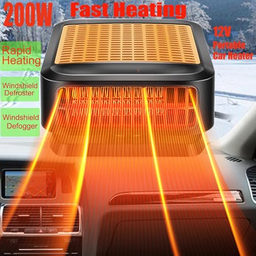 QEPJO Car Heater for Vehicle,12V Car Heater that Plugs into Cigarette Lighter,Defroster for Car Windshield,2 in 1 Heating & Cooling Fans, Defrost Defogger,Car Plug in Space Heaters for Car - Image 2