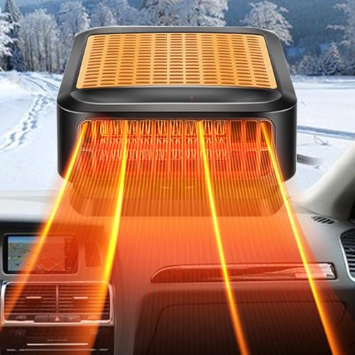 QEPJO Car Heater for Vehicle,12V Car Heater that Plugs into Cigarette Lighter,Defroster for Car Windshield,2 in 1 Heating & Cooling Fans, Defrost Defogger,Car Plug in Space Heaters for Car - Image 1