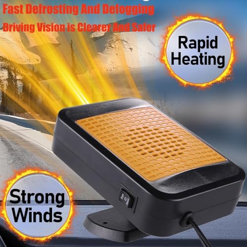 QEPJO Car Heater for Vehicle,12V Car Heater that Plugs into Cigarette Lighter,Defroster for Car Windshield,2 in 1 Heating & Cooling Fans, Defrost Defogger,Car Plug in Space Heaters for Car - Image 4