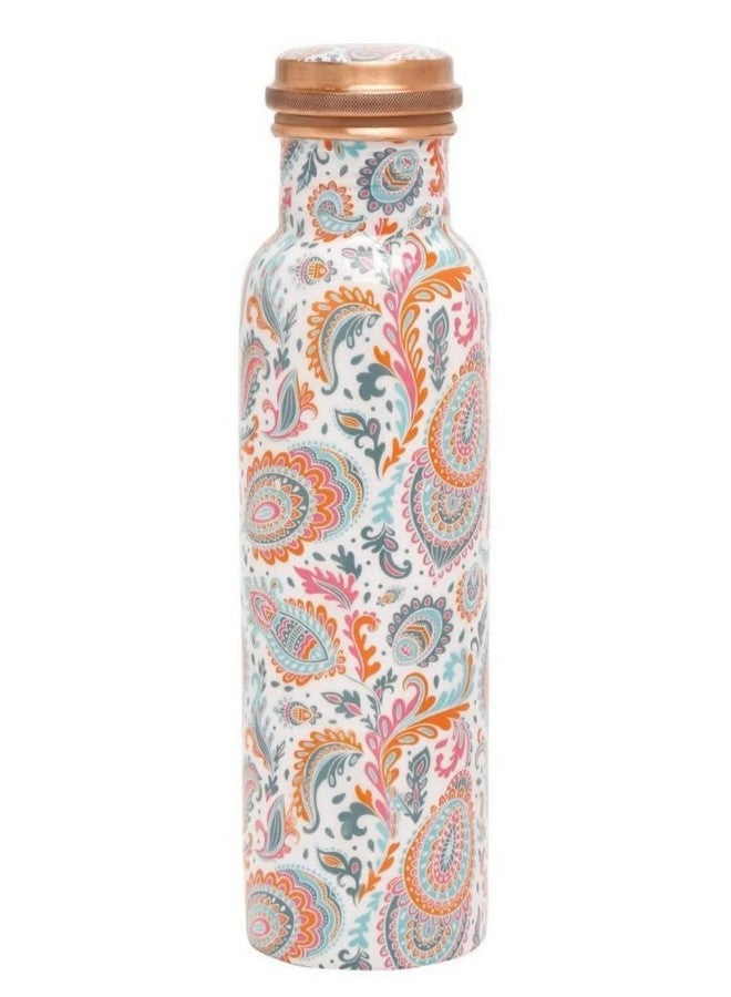 KC Pure Copper Designer Water Bottle | Leak Proof Protection | Ayurveda and Yoga Health Benefits (1000ml, Meena Pink Design, Pack of 1) - Image 1