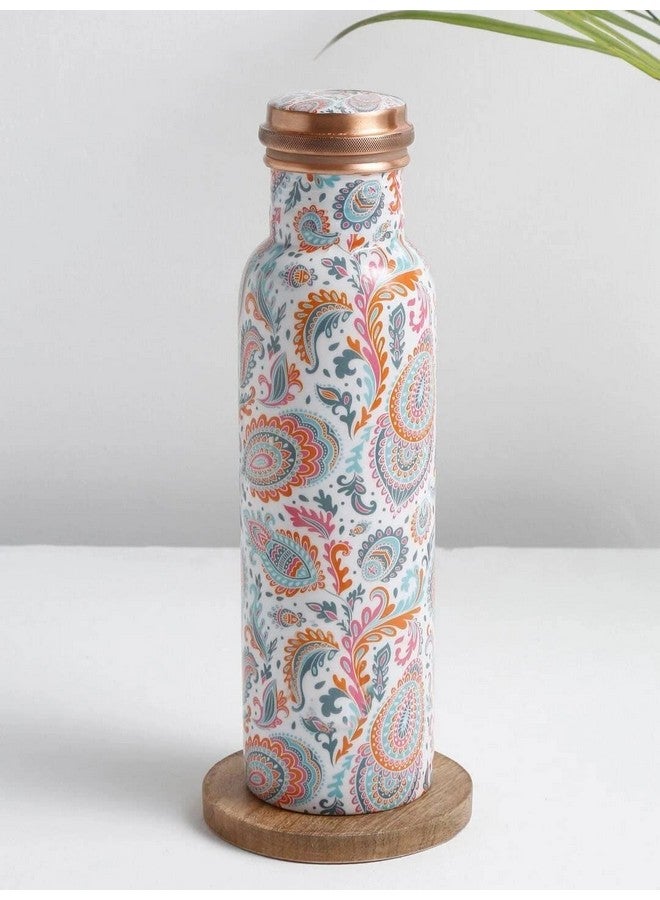 KC Pure Copper Designer Water Bottle | Leak Proof Protection | Ayurveda and Yoga Health Benefits (1000ml, Meena Pink Design, Pack of 1) - Image 3