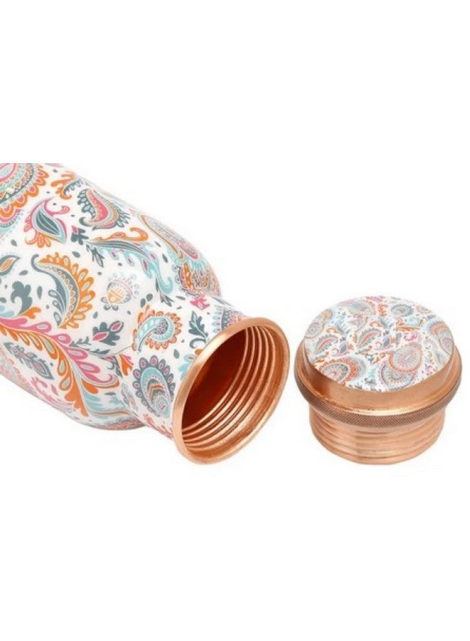 KC Pure Copper Designer Water Bottle | Leak Proof Protection | Ayurveda and Yoga Health Benefits (1000ml, Meena Pink Design, Pack of 1) - Image 2