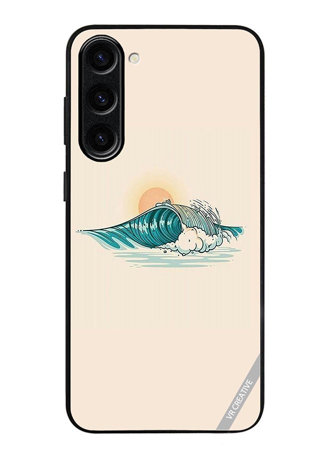 VR CREATIVE غطاء حماية لهاتف سامسونج جالاكسي S23 بلس بتصميم أمواج متعدد الألوان - Image 1