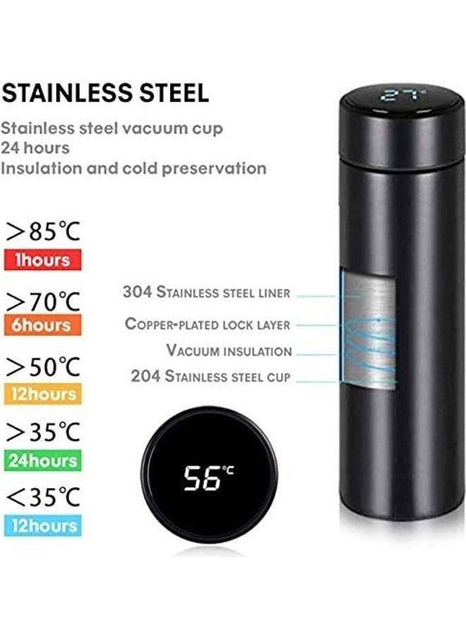 NIBEMINENT - LED Smart Temperature Display Vacuum Thermal Bottle Gold - Image 1