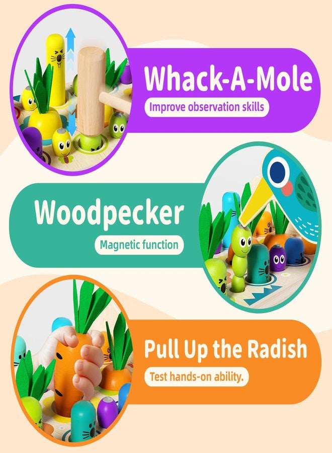 EDUTREE ألعاب مونتيسوري الخشبية 8 في 1 من إيدوتري للأطفال الصغار 1 2 3، لعبة ضرب الثعلب مع إكسيليفون للأطفال الصغار 1-3، نشاط تعليمي لرياض الأطفال للأولاد والبنات - Image 2