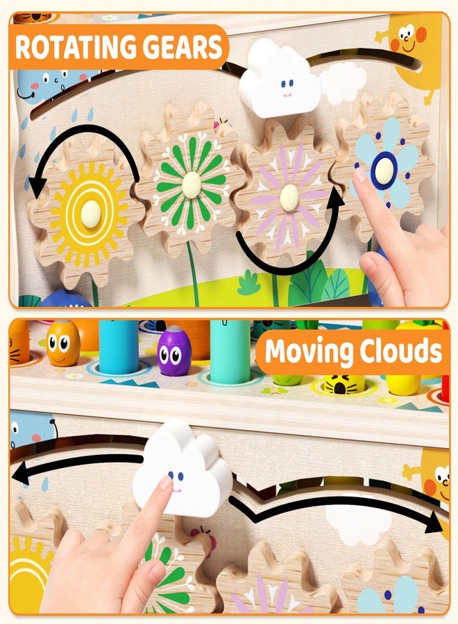 EDUTREE ألعاب مونتيسوري الخشبية 8 في 1 من إيدوتري للأطفال الصغار 1 2 3، لعبة ضرب الثعلب مع إكسيليفون للأطفال الصغار 1-3، نشاط تعليمي لرياض الأطفال للأولاد والبنات - Image 4