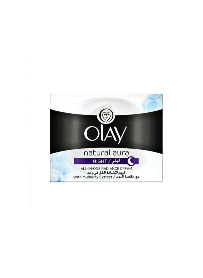 Olay Natural White All-In-One Fairness Night Cream with Mulberry Extract - 50 g - Image 1