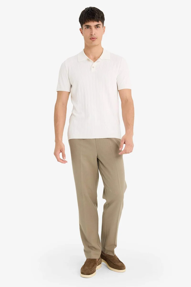Defacto  Relax Fit Elastic Waist Pockets Stretchy Trousers for Men | Best Price UAE