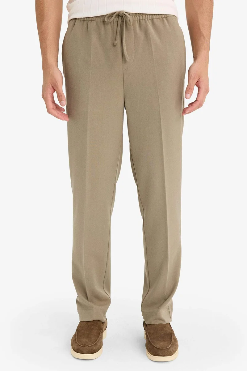 Defacto  Relax Fit Elastic Waist Pockets Stretchy Trousers for Men | Best Price UAE