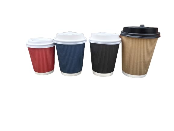 SEZ 250 ML Brown Ripple Paper Cups for Coffee Tea and Cappuccino in Party Office Events and Other with Biodigradable Sugarcan Lid Pack of 25 - Image 5