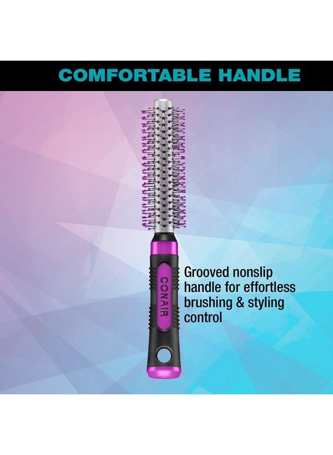 CONAIR فرشاة شعر دائرية معدنية من Salon Results للرجال والنساء، فرشاة شعر لتصفيف الشعر بالمجفف والشعر القصير، قد يختلف اللون، عبوة واحدة - Image 2