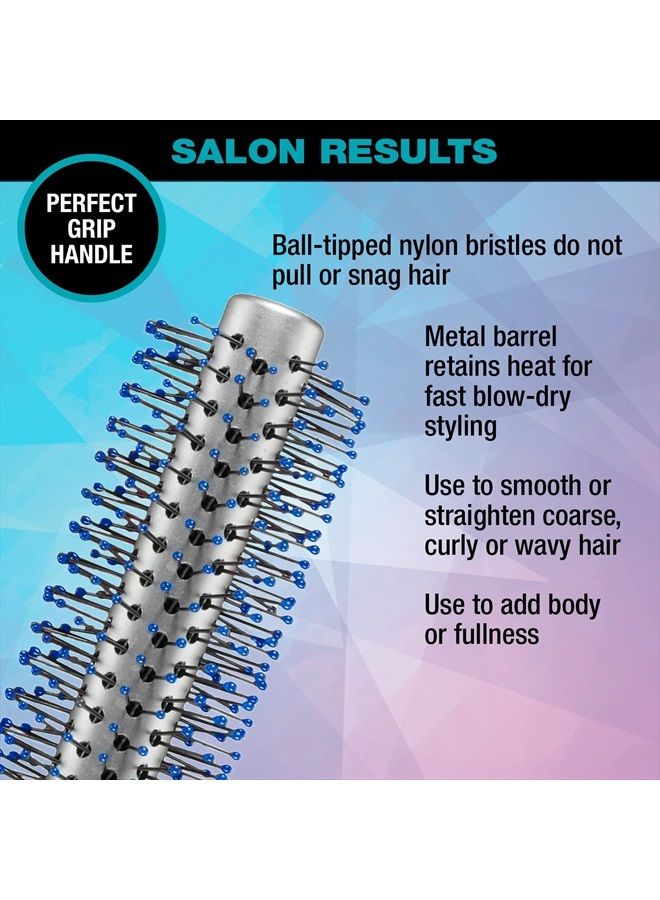 CONAIR فرشاة شعر دائرية معدنية من Salon Results للرجال والنساء، فرشاة شعر لتصفيف الشعر بالمجفف والشعر القصير، قد يختلف اللون، عبوة واحدة - Image 3