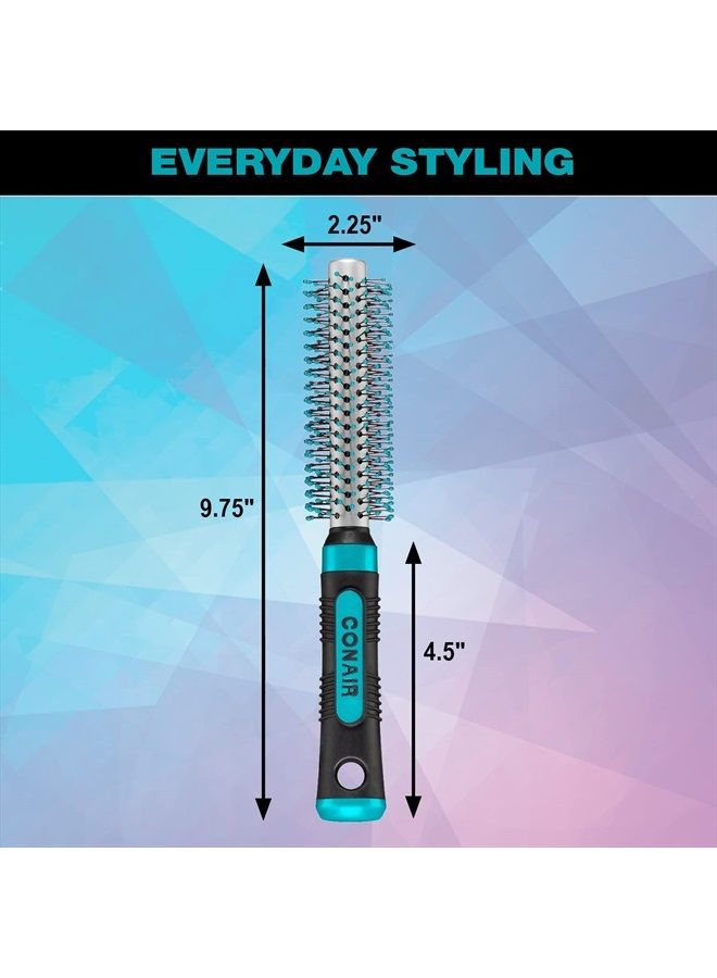 CONAIR فرشاة شعر دائرية معدنية من Salon Results للرجال والنساء، فرشاة شعر لتصفيف الشعر بالمجفف والشعر القصير، قد يختلف اللون، عبوة واحدة - Image 5