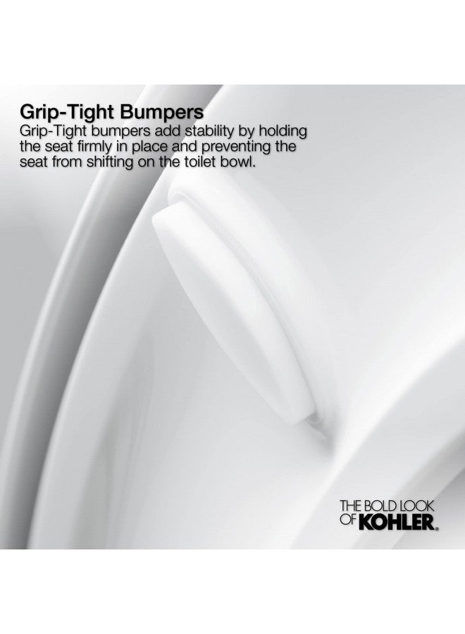 Kohler KOHLER K-4636-0 Cachet Elongated, Grip-Tight Bumpers, Quiet-Close Release Hinges, Quick-Attach Hardware, No Slam Toilet Seat, White  - Image 4