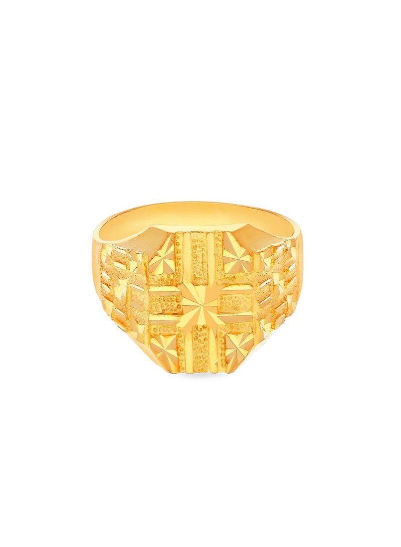 Malabar Gold and Diamonds خاتم من الذهب الأصفر عيار 22 قيراط 916 RG1174927Y24 للرجال  - Image 2