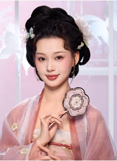 Flower Knows Butterfly Cloud Collar Hand Mirror Travel Handheld Cosmetic Makeup Mirror-Lotus Pink  - Image 2