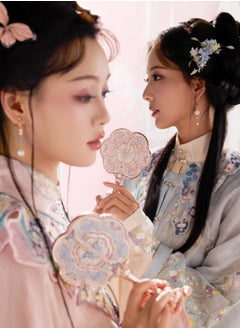 Flower Knows Butterfly Cloud Collar Hand Mirror Travel Handheld Cosmetic Makeup Mirror-Lotus Pink  - Image 3