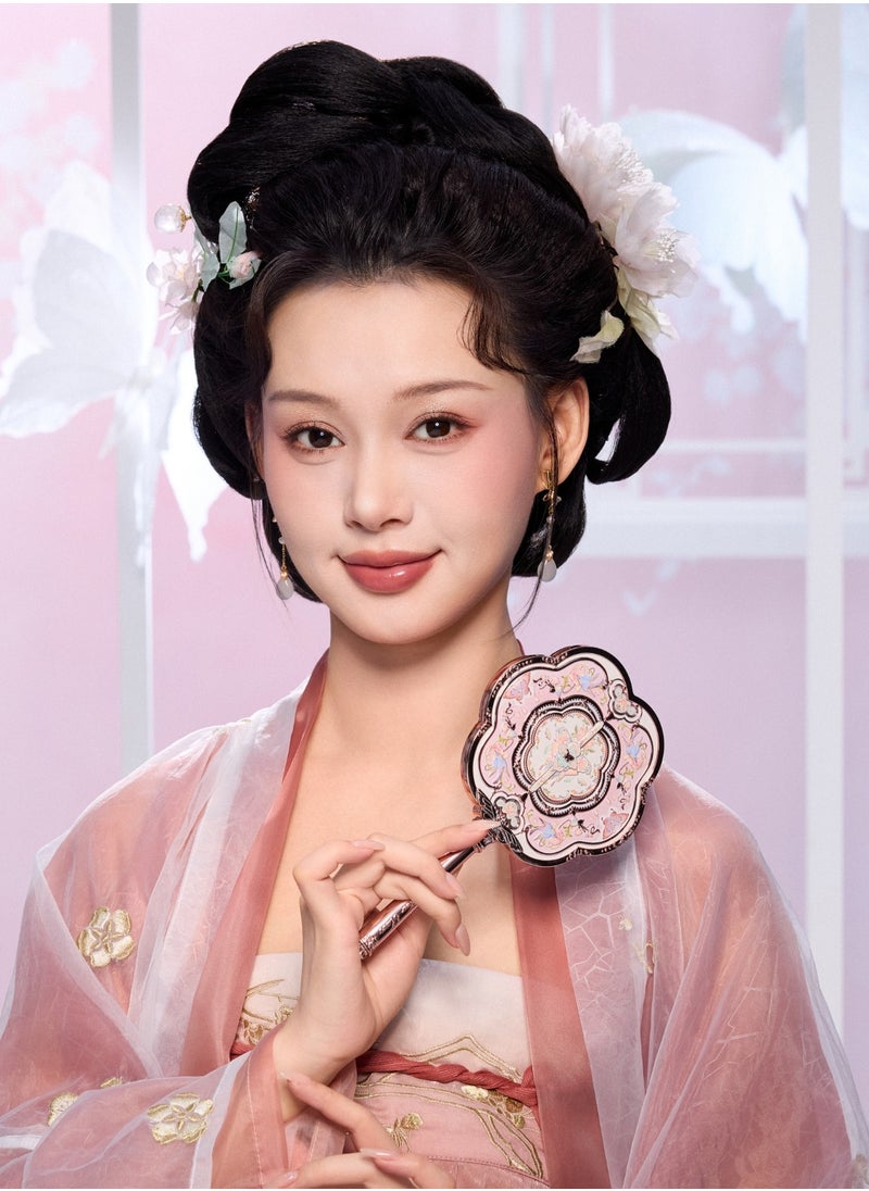 Flower Knows Butterfly Cloud Collar Hand Mirror Travel Handheld Cosmetic Makeup Mirror-Lotus Pink  - Image 2