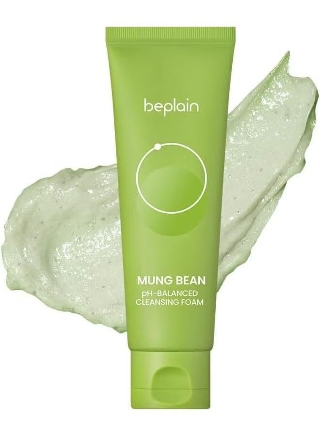 beplain Mung Bean pH Balanced Cleansing Foam 80ml, Gentle Pore Cleanser for Daily Hydrating Skin Anti Acne Oil Control Korean Face Wash - Image 1