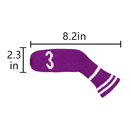 Scott Edward 10 Pcs Iron Golf Club Covers Set Cuteness and Basically Socks Shape Washable & Durable Golf Club Head Protector (Purple) - Image 4