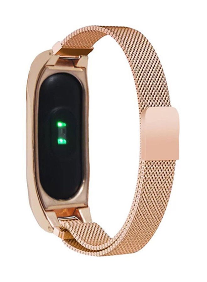 NIBEMINENT Waterproof Metal Bracelet Strap For Xiaomi Mi Band 2 Rose Gold - Image 1