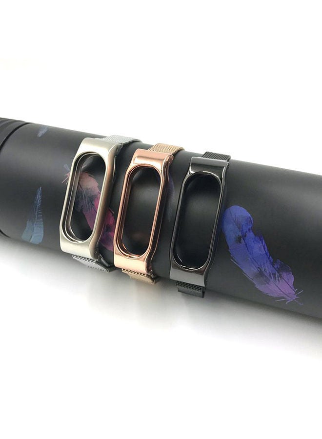 NIBEMINENT Waterproof Metal Bracelet Strap For Xiaomi Mi Band 2 Rose Gold - Image 2