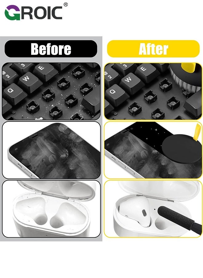 GROIC - Computer Keyboard Black Cleaner Kit, Laptop Screen Cleaning Spray for iPhone AirPods Cell Phone MacBook iPad Pro, 20-in-1 Electronic Clean Brush Tool for Earbuds iPod PC Monitor TV Earphone Camera - Image 1