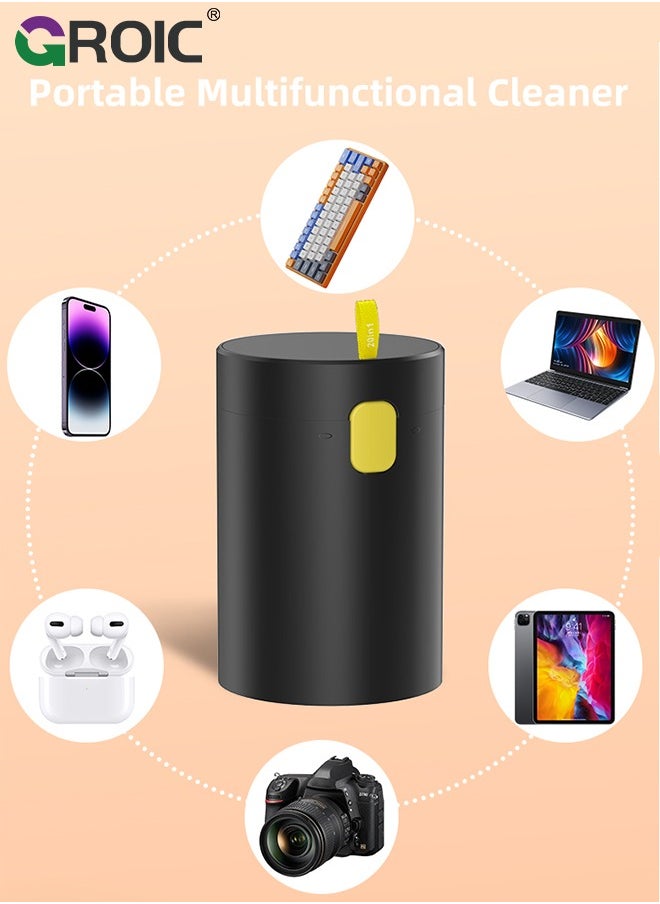 GROIC - Computer Keyboard Black Cleaner Kit, Laptop Screen Cleaning Spray for iPhone AirPods Cell Phone MacBook iPad Pro, 20-in-1 Electronic Clean Brush Tool for Earbuds iPod PC Monitor TV Earphone Camera - Image 1