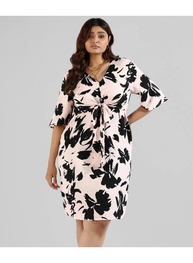 Instafab Plus Women Floral Design, Drawstring Stylish Casual Dresses