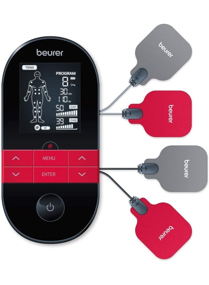 rayihni Beurer EM 59 Digital TENS/EMS Device with Heat | 4-in-1 Stimulation Device for Pain Therapy Muscle Stimulation | 4 Electrodes, 70 Programmes and 50 intensity levels - Image 1
