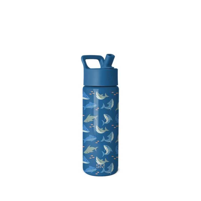 Simple Modern Kids Water Bottle with Straw Lid 18oz Insulated Stainless Steel Kids Tumbler Spill Proof Toddler Cup for School Girls Boys Summit Shark Shiver - Image 2