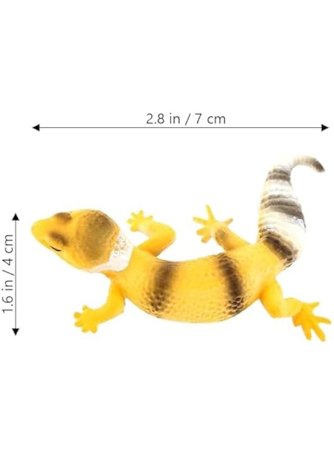2pcs Simulation Gecko Miniature Animals Tablescape Decor Toys for Toddler Fake Reptile Plastic Lizard Statues Tricky Gecko Toys PVC Animal Figures Lizard Cognitive Model Toy Lizard Crawl - Image 2